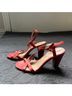 J.Crew 100% Leather Red Orange Heels Size 7 - photo 5