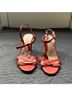 J.Crew 100% Leather Red Orange Heels Size 7 - photo 4