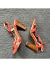 J.Crew 100% Leather Red Orange Heels Size 7 - photo 8