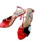 Sergio Rossi Red Black Sandals Size 8 1/2 - photo 2