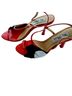 Sergio Rossi Red Black Sandals Size 8 1/2 - photo 1