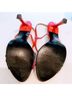 Sergio Rossi Red Black Sandals Size 8 1/2 - photo 3