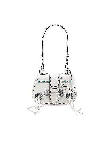 Prada City Calf Studded Folk Corsiere Satchel (view 1)