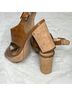Ralph Lauren 100% Leather 100% Polyurethane Animal Print Brown Sandals Size 9 1/2 - photo 6