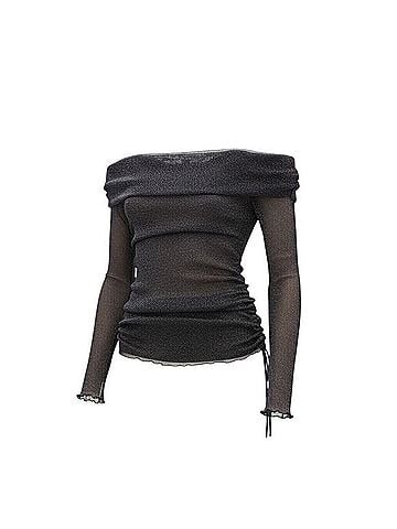 Jonathan Simkhai Standard Standard Metallic Ruched Knit Top Long Sleeve Top (view 1)