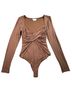 Lovers + Friends 35% Bamboo 5% Elastane 95% Polyester 5% Elastane 100% Cotton Solid Brown Bodysuit Size S - photo 7