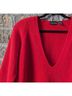Jeanne Pierre Solid Red Wool Pullover Sweater Size S - photo 5