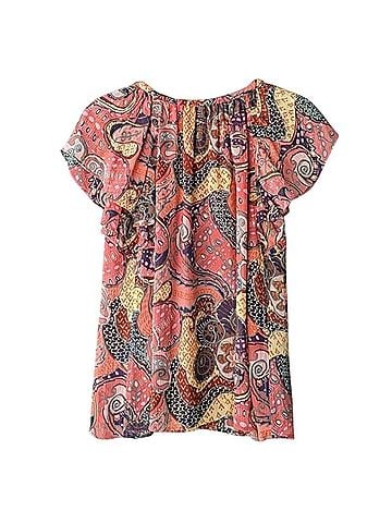 A.L.C. June 100% Silk Paisley Blouse  Short Sleeve T-Shirt (view 2)