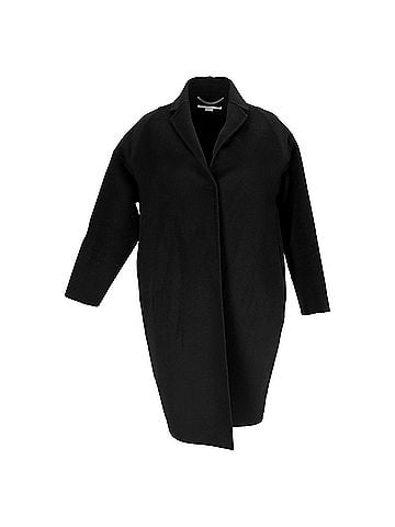 Stella McCartney  Stella Mccartney Hidden Buttoned Coat in Black Wool (view 1)
