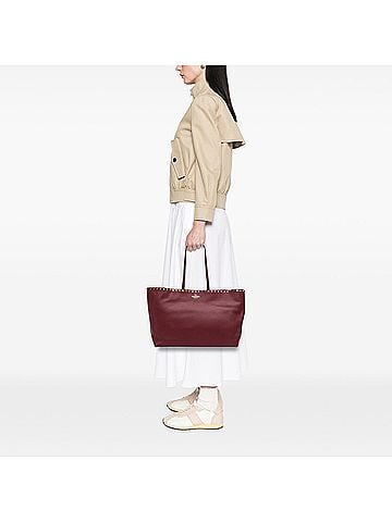 Valentino Large Grained Calfskin Rockstud Shopper Tote (view 2)