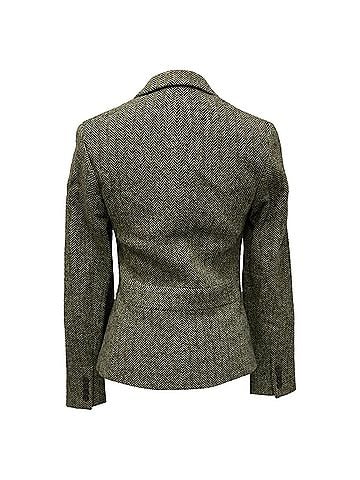 Ralph Lauren  Ralph Lauren Herringbone Single-Breasted Blazer in Grey Wool (view 2)