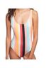 Solid & Striped Stripes Blue Pink One Piece Swimsuit Size L - photo 1