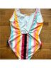 Solid & Striped Stripes Blue Pink One Piece Swimsuit Size L - photo 5