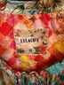 LULALIFE Floral Graphic Blue Orange 3/4 Sleeve Jersey Size XS - photo 3