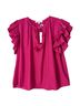Rose + Olive 100% Polyester Solid Pink Short Sleeve Blouse Size S - photo 2