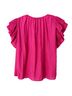 Rose + Olive 100% Polyester Solid Pink Short Sleeve Blouse Size S - photo 4