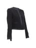 Givenchy 100% Wool Black Givenchy Wool Silk Trim High Low Hem Minimal Classic Jacket Size 10 - photo 4