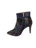 Marian 100% Suede Floral Multi Color Black Ankle Boots Size EU 39 - photo 2