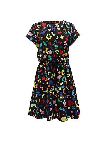 Moschino Love Moschino Printed Mini Flared Dress in Multicolor Cotton (view 1)