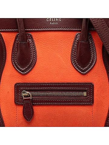 Céline Nano Tricolor Nubuck and Calfskin Luggage Tote (view 2)
