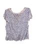Gap Floral White Blue Short Sleeve Blouse Size XL - photo 2