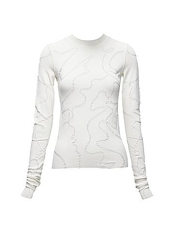Helmut Lang Helmut Lang Wiggly Line Motive Jacquard Long Sleeve Sweater (view 1)