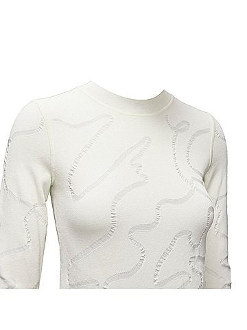 Helmut Lang Helmut Lang Wiggly Line Motive Jacquard Long Sleeve Sweater (view 2)