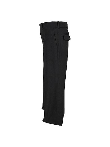 Chloé Chloé High-Rise Straight-Leg Trousers in Black Wool (view 2)