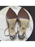 BEAUTIISOLES 100% Leather Snake Print Pink Heels Size 6 1/2 - photo 4