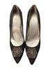 Tahari 100% Suede Black Silver Heels Size 10 1/2 - photo 6