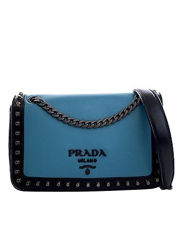 Prada Bicolor Glace Calfskin Studded Crossbody (view 1)