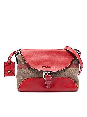 Burberry Leather and House Check Canvas Henham Crossbody (view 1)