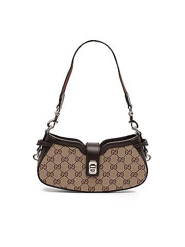 Gucci Mini GG Canvas Web Moon Side Shoulder Bag (view 1)
