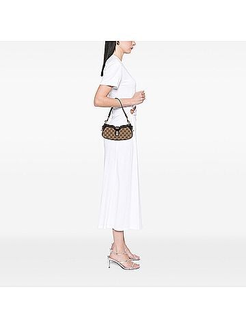 Gucci Mini GG Canvas Web Moon Side Shoulder Bag (view 2)