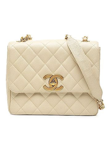 Chanel XL CC Quilted Caviar Square Single Flap (view 1)