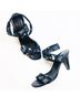 Donald J Pliner 100% Crepe 100% Leather Print Black White Heels Size 8 1/2 - photo 5