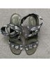 Donald J Pliner 100% Crepe 100% Leather Print Black White Heels Size 8 1/2 - photo 6