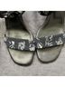 Donald J Pliner 100% Crepe 100% Leather Print Black White Heels Size 8 1/2 - photo 9