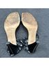 Donald J Pliner 100% Crepe 100% Leather Print Black White Heels Size 8 1/2 - photo 10