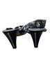 Donald J Pliner 100% Crepe 100% Leather Print Black White Heels Size 8 1/2 - photo 2