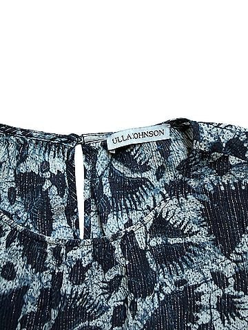 Ulla Johnson Nova Indigo Lurex Puff Sleeves  Short Sleeve Blouse (view 2)