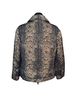 Chico's Animal Print Gray Gold Black Faux Leather Jacket Size L - photo 2