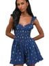 Lulus Floral Blue Romper Size XL - photo 1