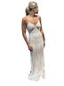 Marina Chevron-herringbone Tan White Cocktail Dress Size 2 - photo 1
