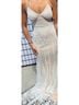 Marina Chevron-herringbone Tan White Cocktail Dress Size 2 - photo 5