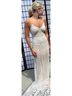 Marina Chevron-herringbone Tan White Cocktail Dress Size 2 - photo 6