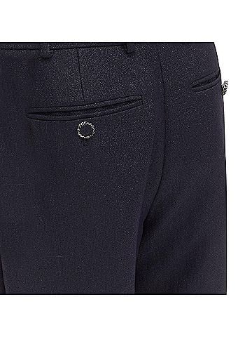 Chanel CHANEL  metallic black pleated front chain trimmed wide leg pants FR40 M (view 2)