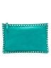 Valentino 100% Leather Blue Leather Rockstud Clutch One size - photo 1
