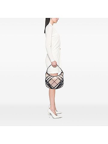 Burberry Supernova Check Coated Canvas Larkin Hobo (view 2)