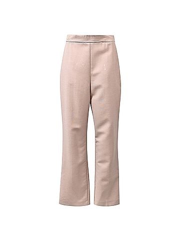 Fendi  Fendi Logo Embroidered High-Rise Trousers in Nude Wool (view 1)